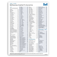 What are some of the channels available on Bell satellite TV?
